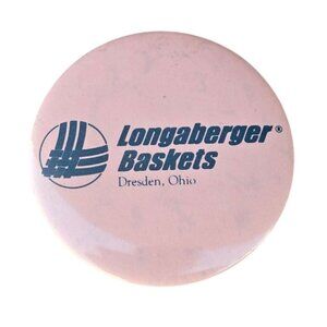Longaberger Baskets Pink Button Pin Dresden Ohio Collectible Promo